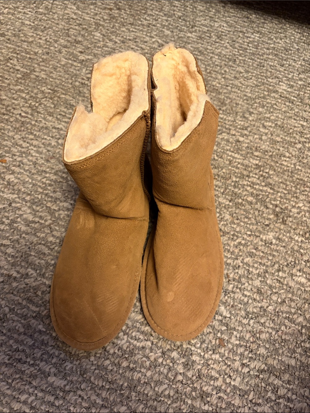 BearPaw Chestnut Suede Shearling Boots